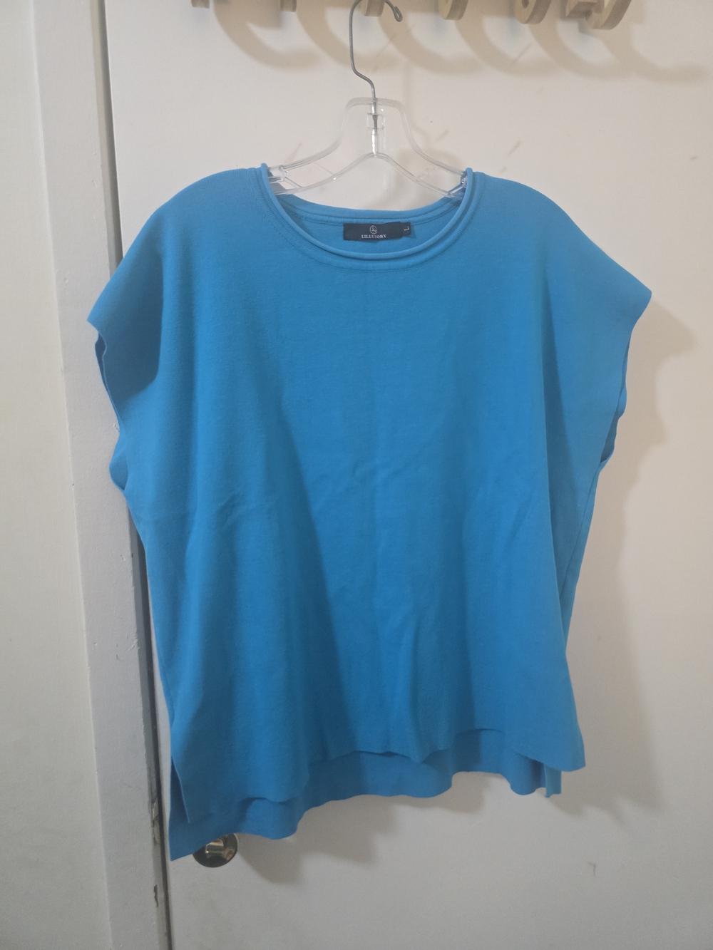 LILLUSORY Vibrant Blue Relaxed Fit Short Sleeve Top - Size L